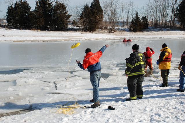 Jeff deploying the &quot;Rescue Retriever.&quot;