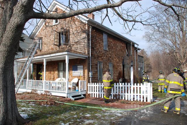 Structure was laddered to provide emergency egress from the second floor if needed.