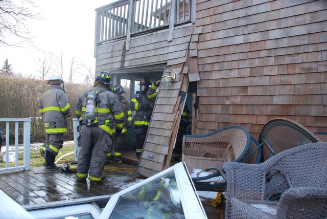 Another view of the exterior damage.